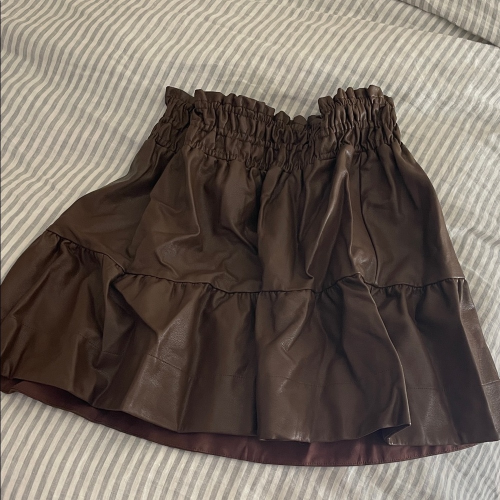 By Anthropologie Brown Ruffled Women's Skirt
